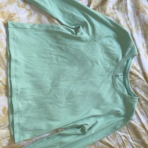 Teal ribbed long sleeve shirt